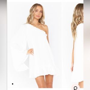 Show Me Your MuMu White One-Shoulder Dress